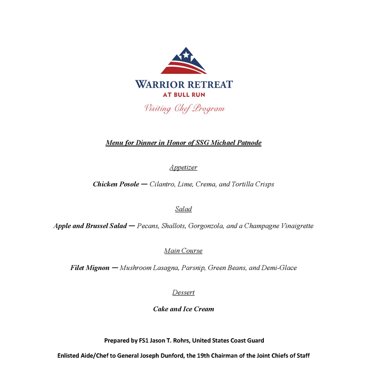 Chef Rohrs Menu 01222017